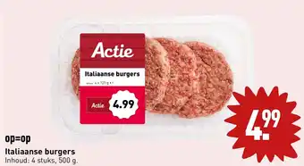 ALDI Italiaanse burgers 500g aanbieding