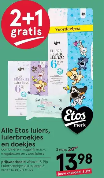 Etos Alle etos luiers, luierbroekjes en doekjes aanbieding