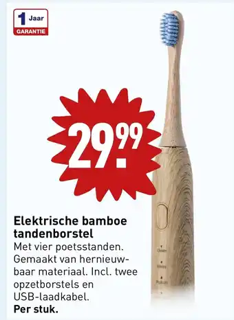 ALDI Elektrische bamboe tandenborstel aanbieding