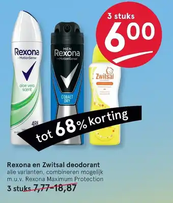 Etos Rexona en zwitsal deodorant aanbieding