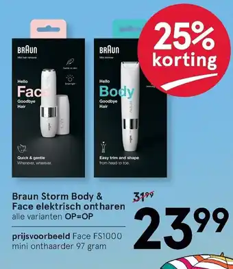 Etos Braun storm body & face elektrisch ontharen aanbieding