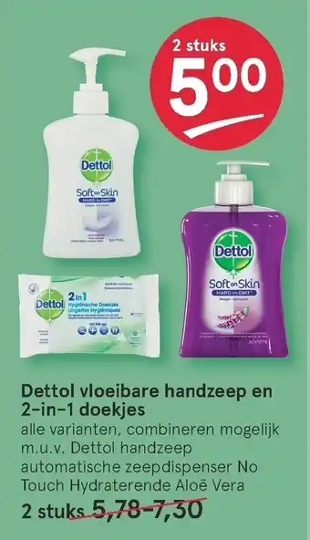 Etos Dettol vloeibare handzeep en 2-n-1 doekjes aanbieding