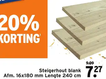 GAMMA Steigerhout blank Afm. 16x180mm Lengte 240cm aanbieding