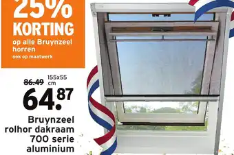 GAMMA Bruynzeel rolhor dakraam 700 serie aluminium 155x55cm aanbieding