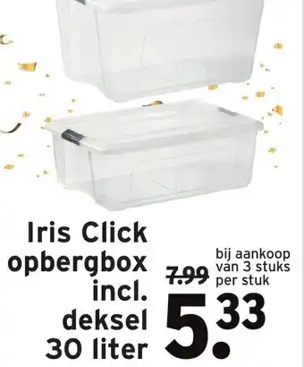 GAMMA Iris Click opbergbox incl. deksel 30 liter aanbieding