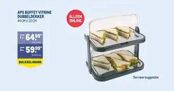 Makro Aps buffet vitrine dubbeldekker aanbieding