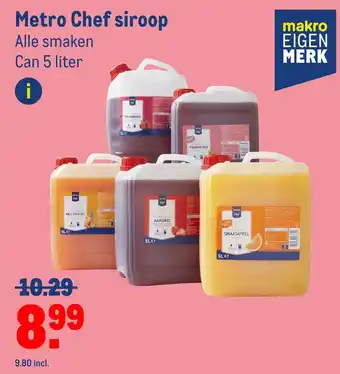 Makro Metro chef siroop aanbieding