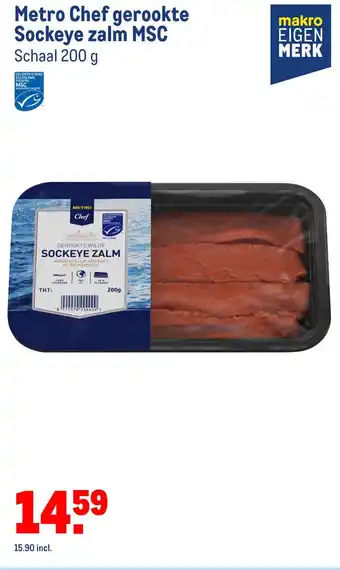 Makro Metro chef gerookte sockeye zalm msc aanbieding