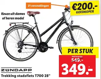 Lidl Zundapp Trekking stadsfiets T700 28" aanbieding