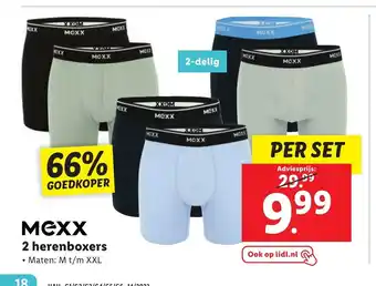 Lidl Mexx 2 herenboxers maten: M t/m XXL aanbieding