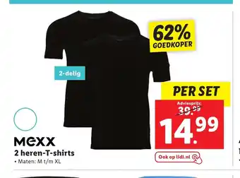 Lidl Mexx 2 heren-T-shirts maten: M t/m XL aanbieding