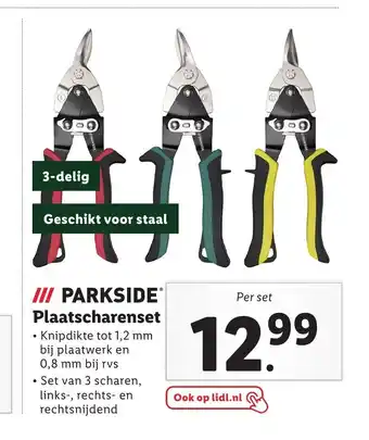 Lidl Parkside Plaatscharenset 3-delig aanbieding