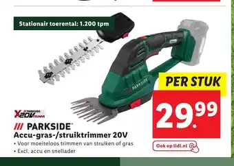 Lidl Parkside Accu-gras-/struiktrimmer 20V aanbieding