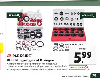 Lidl Parkside Afdichtingsringen of O-ringen aanbieding