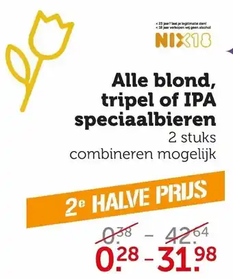 Coop Alle blond, tripel of IPA speciaalbieren aanbieding