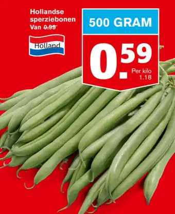 Hoogvliet Hollandse sperziebonen 500g aanbieding