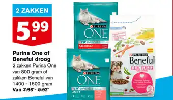 Hoogvliet Purina one of beneful droog 800g aanbieding