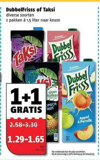 Poiesz DubbelFrisss Of Taksi 1+1 Gratis aanbieding