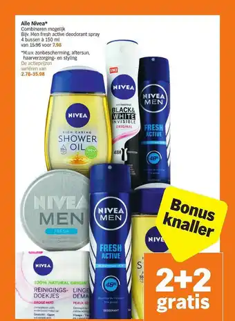 Albert Heijn Alle nivea 2+2 gratis aanbieding