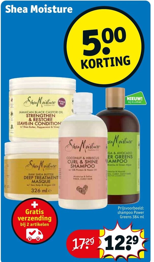 Shea moisture aanbieding bij Kruidvat