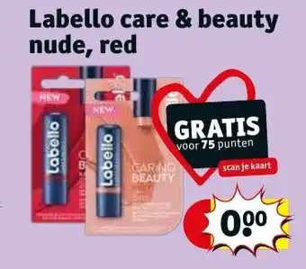 Kruidvat Labello care & beauty nude, red aanbieding