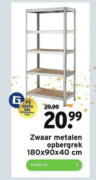 GAMMA Zwaar Metalen Opbergrek 180x90x40 Cm aanbieding