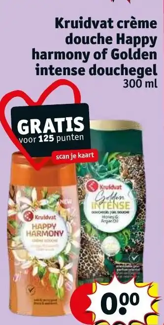 Kruidvat Kruidvat creme douche happy harmony of golden intense douchegel 300ml aanbieding