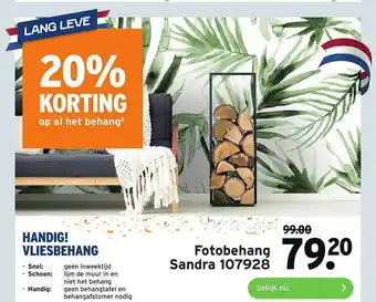 GAMMA Fotobehang Sandra 107928 20% Korting aanbieding