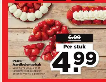 PLUS Plus Aardbeiengebak Luxe Halve Vlaai, Slof Of Tartelette Met Aardbeien aanbieding