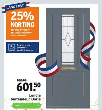 GAMMA Lundia Buitendeur Boris 25% Korting aanbieding