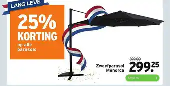 GAMMA Zweefparasol Menorca 25% Korting aanbieding