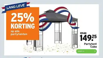 GAMMA Partytent Cuba 25% Korting aanbieding