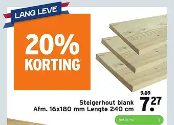 GAMMA Steigerhout Black Afm. 16x180 Mm Lengte 240 Cm 20% Korting aanbieding