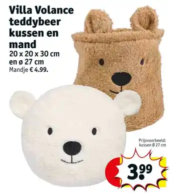 Kruidvat Villa volance teddybear kussen en mand aanbieding