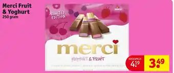 Kruidvat Merci fruit & yoghurt 250g aanbieding