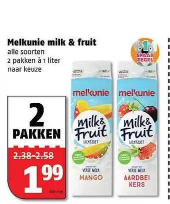 Poiesz Melkunie Milk & Fruit aanbieding