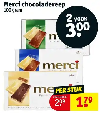 Kruidvat Merci chocoladereep 100g aanbieding