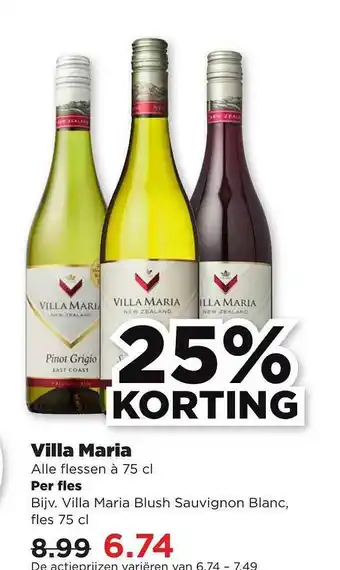 PLUS Villa Maria 25% Korting aanbieding