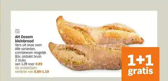 Albert Heijn AH Desem Kleinbrood 1+1 Gratis aanbieding