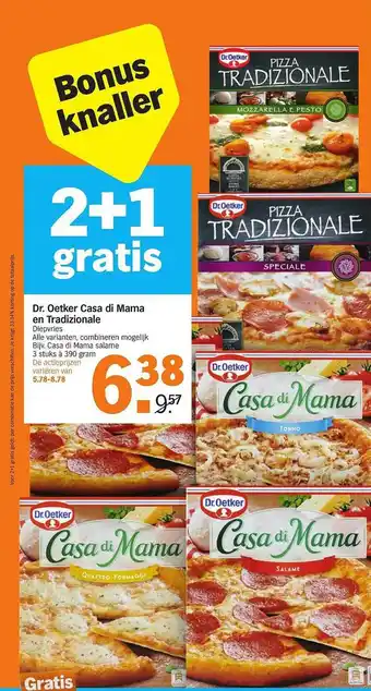 Albert Heijn Dr. Oetker Casa Di Mama En Tradizionale 2+1 Gratis aanbieding