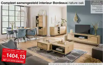 Woonsquare Compleet samengesteld interieur Bordeaux nature oak aanbieding