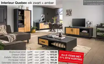 Woonsquare Interieur Quebec eik zwart + amber aanbieding