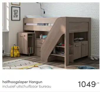 Baby & Tiener halfhoogslaper Hangun inclusief uitschuifbaar bureau aanbieding