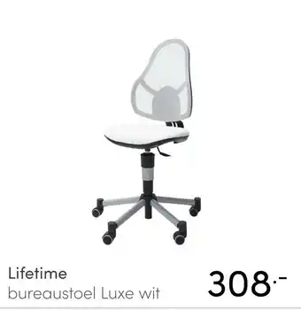 Baby & Tiener Lifetime bureaustoel Luxe wit aanbieding