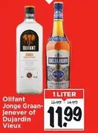 Vomar Voordeelmarkt Olifant jonge graanjenever of dujardin vieux aanbieding