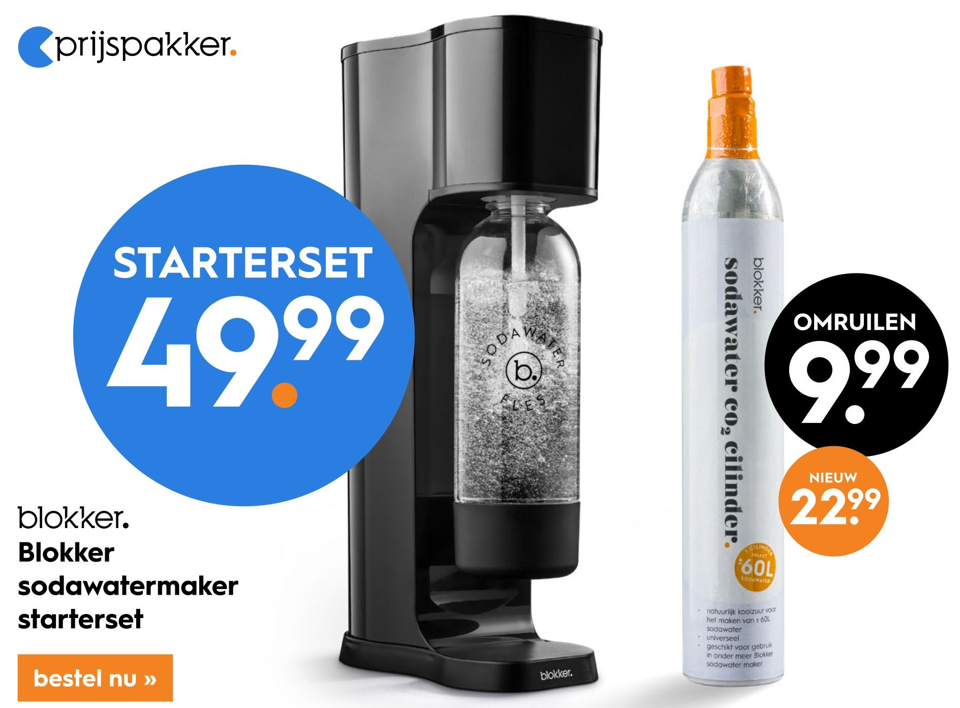 Blokker sodawatermaker starterset aanbieding bij Blokker