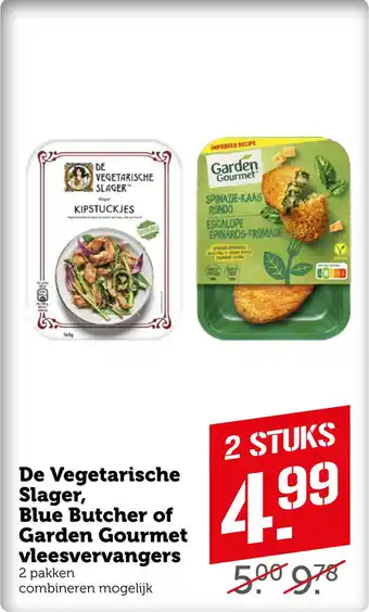 Coop De Vegetarische Slager, Blue Butcher of Garden Gourmet vleesvervangers aanbieding