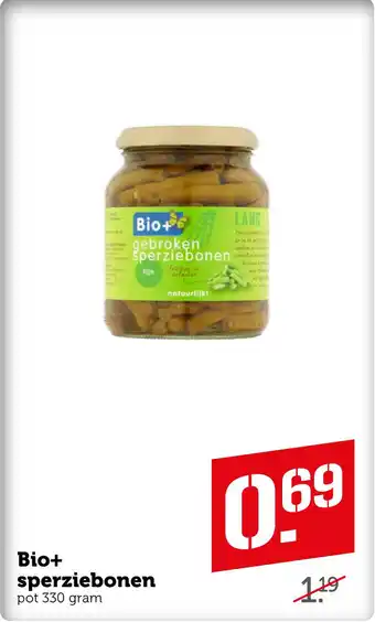 Coop Bio+ sperziebonen aanbieding