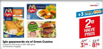 Coop Iglo gepaneerde vis of Green Cuisine aanbieding