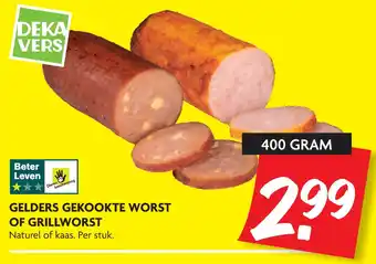 Dekamarkt Gelders gekookte worst of grillworst aanbieding